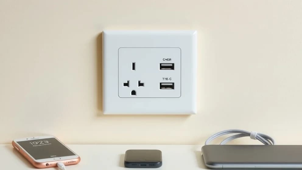 Schneider exxact 2-vägsuttag med USB typ A och C